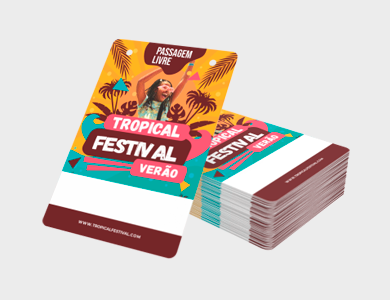 Credencial com Dois Furos Supremo 300g Sem Verniz 9x15 cm  - 4x0 - 50 unid